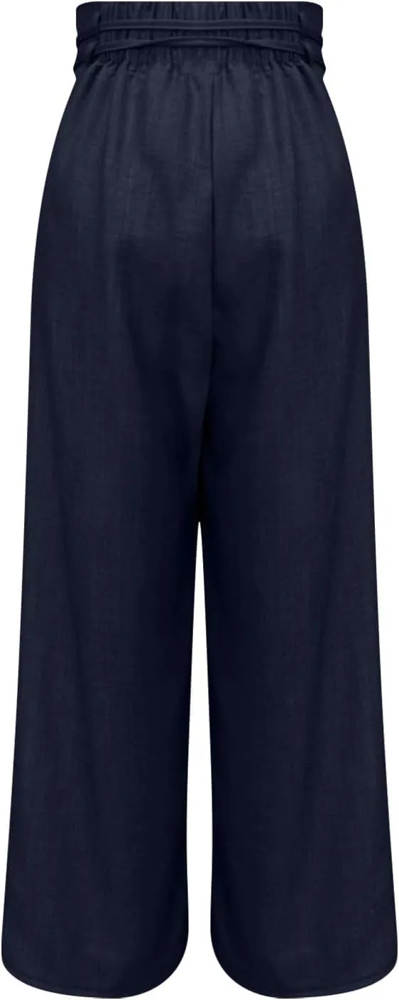 Work Pants Women High Waisted Stretch Wide Leg Dress Slacks Business Casual Suit Trousers Tummy Control Office Bottom