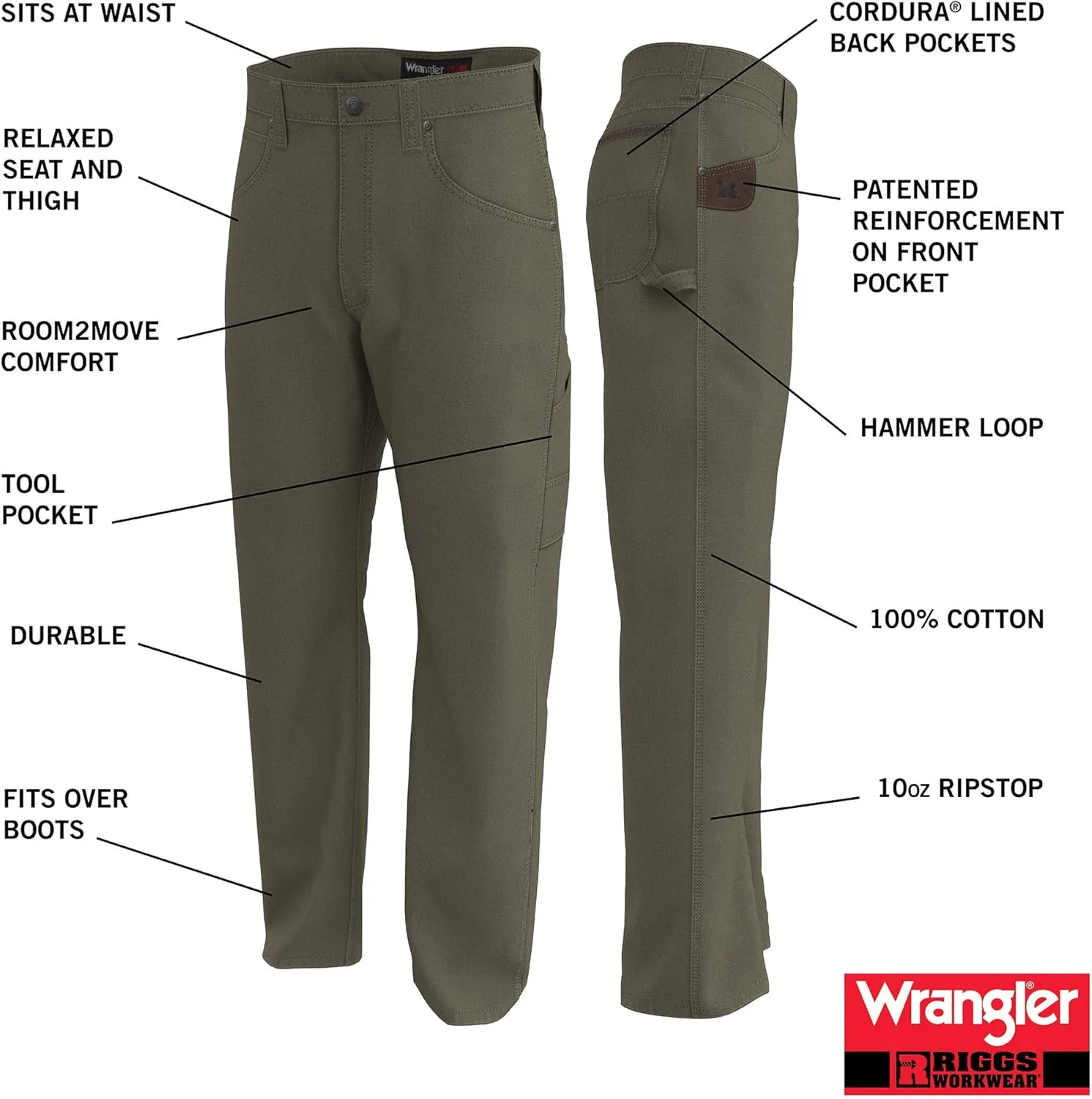 Wrangler Riggs Workwear Men's Ripstop Carpenter Jean
