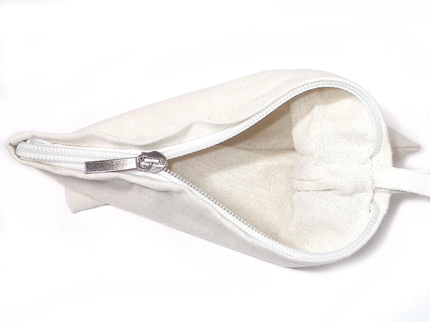 Wristlet Cotton Canvas Zipper Cosmetic Bag Makeup Bags Tool Organizer with Cotton Lining, 5.11"x7.48", White, Pack of 4