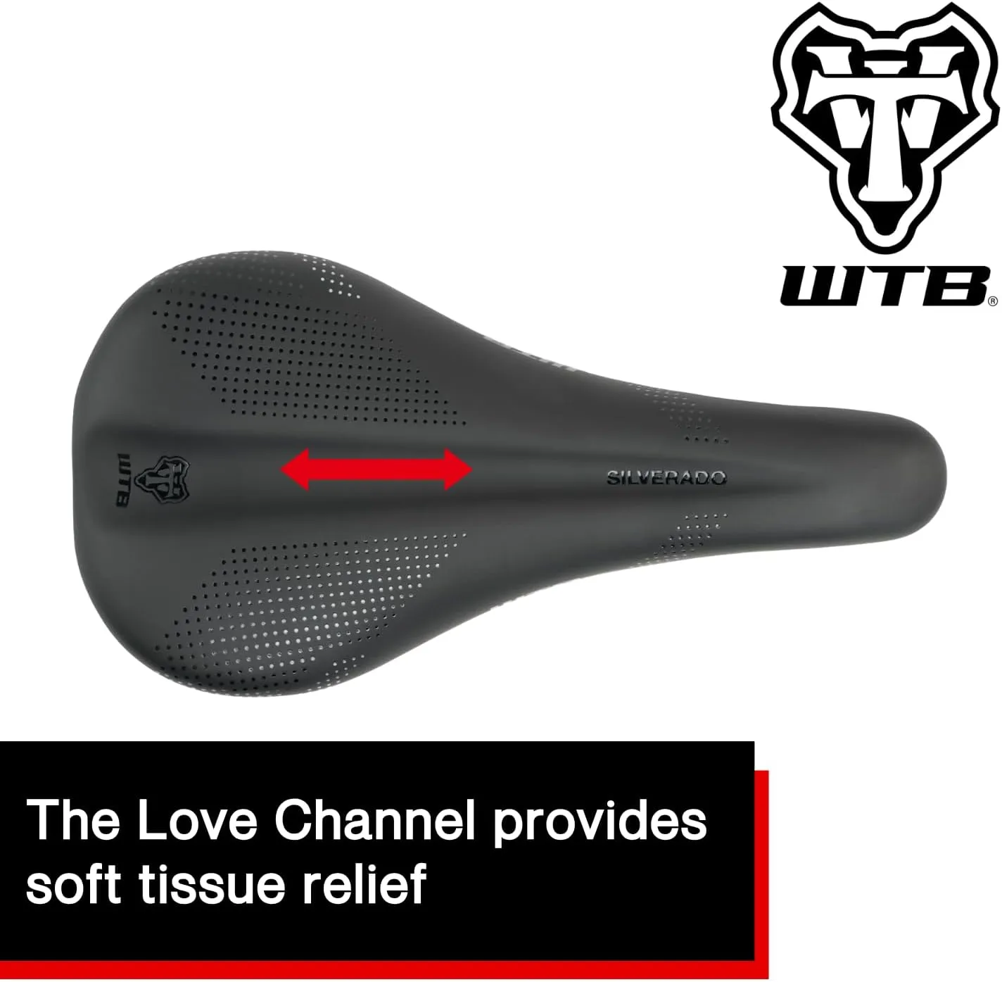 WTB Silverado 265 Medium Fusion Form Mountain Bike Saddle, Available with Carbon, Stainless Steel, or Titanium Rails, Comfortable Thin Padding, Contoured Shape with a Flex-Tuned Shell, Lightweight