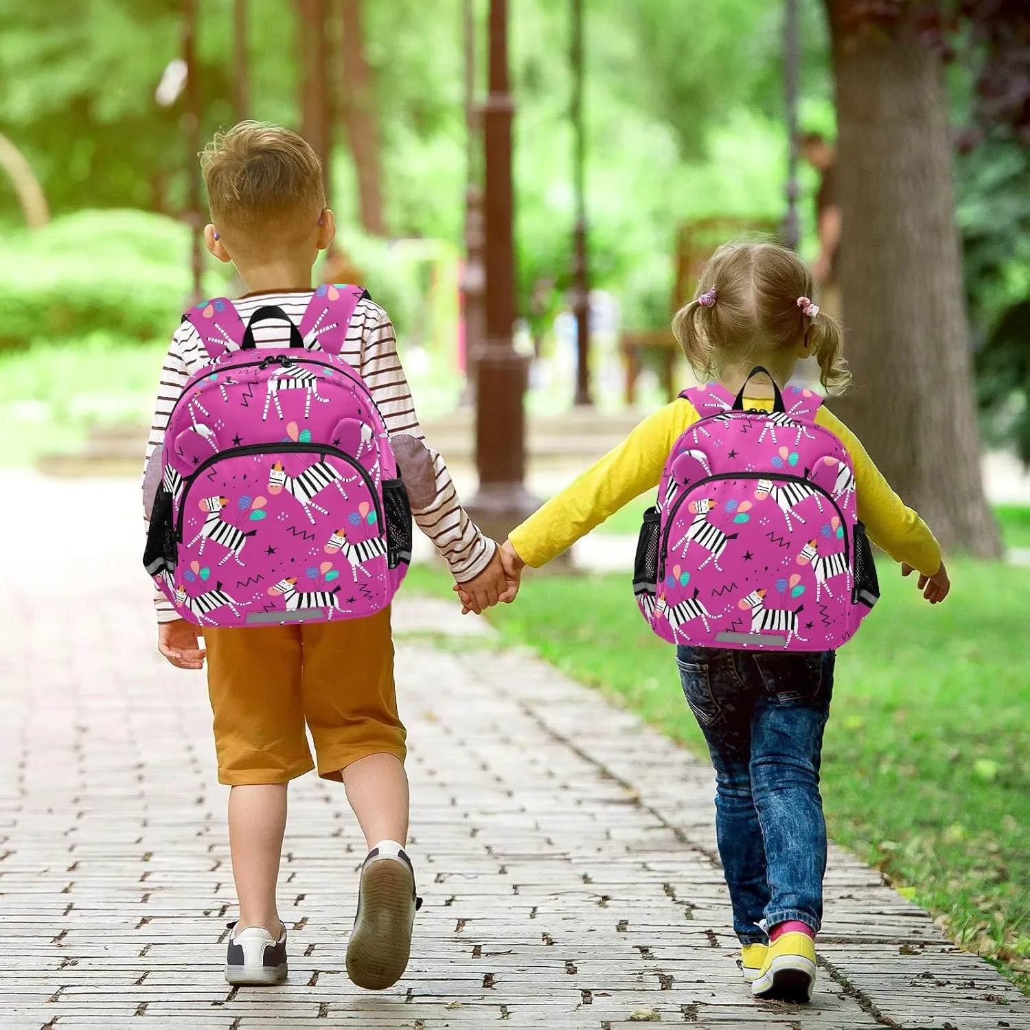 Wusikd Kids Backpack Cartoon Zebras Balloons Toddler Bags Colorful Schoolbag for Girls Boys Kindergarten Student S