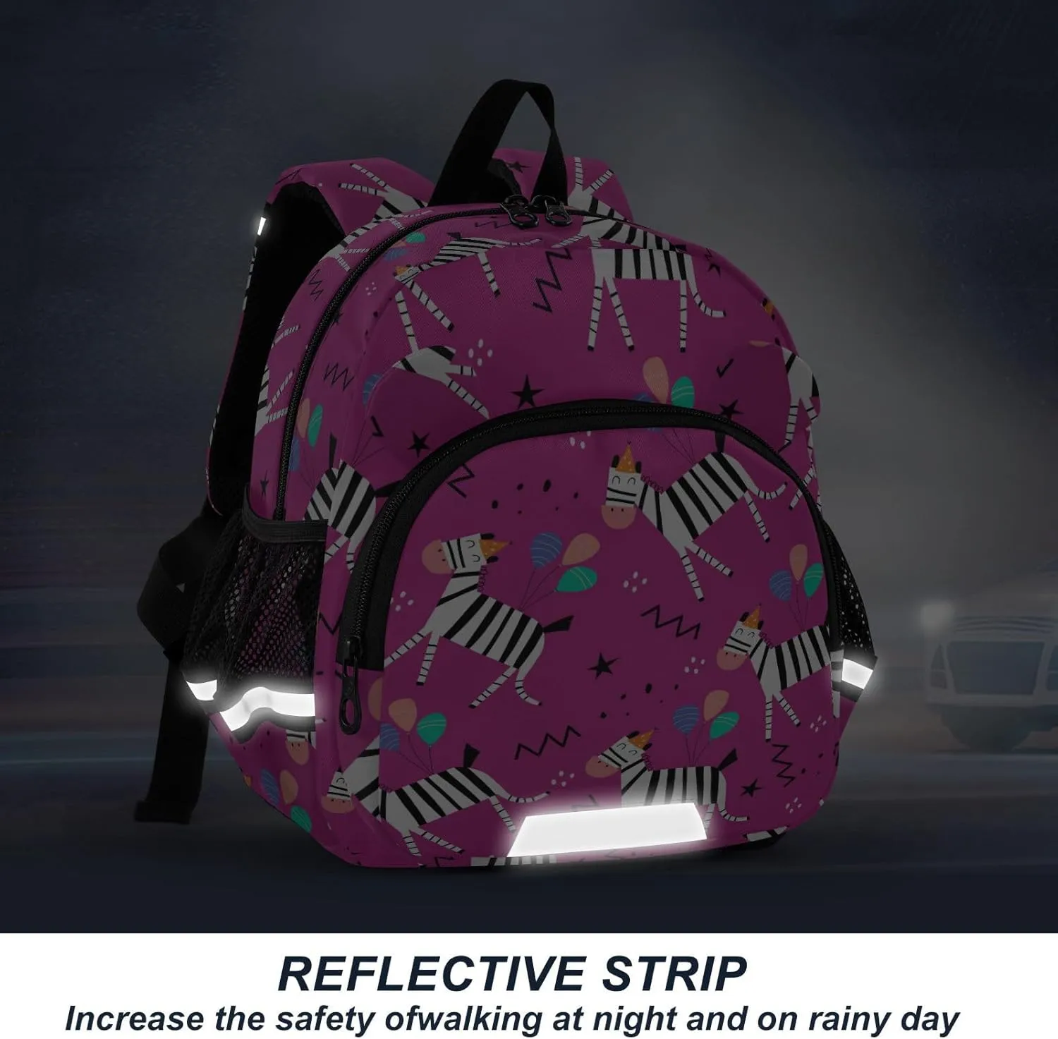 Wusikd Kids Backpack Cartoon Zebras Balloons Toddler Bags Colorful Schoolbag for Girls Boys Kindergarten Student S