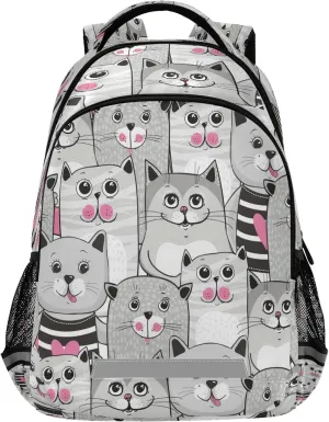 xigua Cute Cats Pattern Print Backpack Casual Daypacks Outdoor Sports Rucksack School Shoulder Bag for Boys Girls Teens