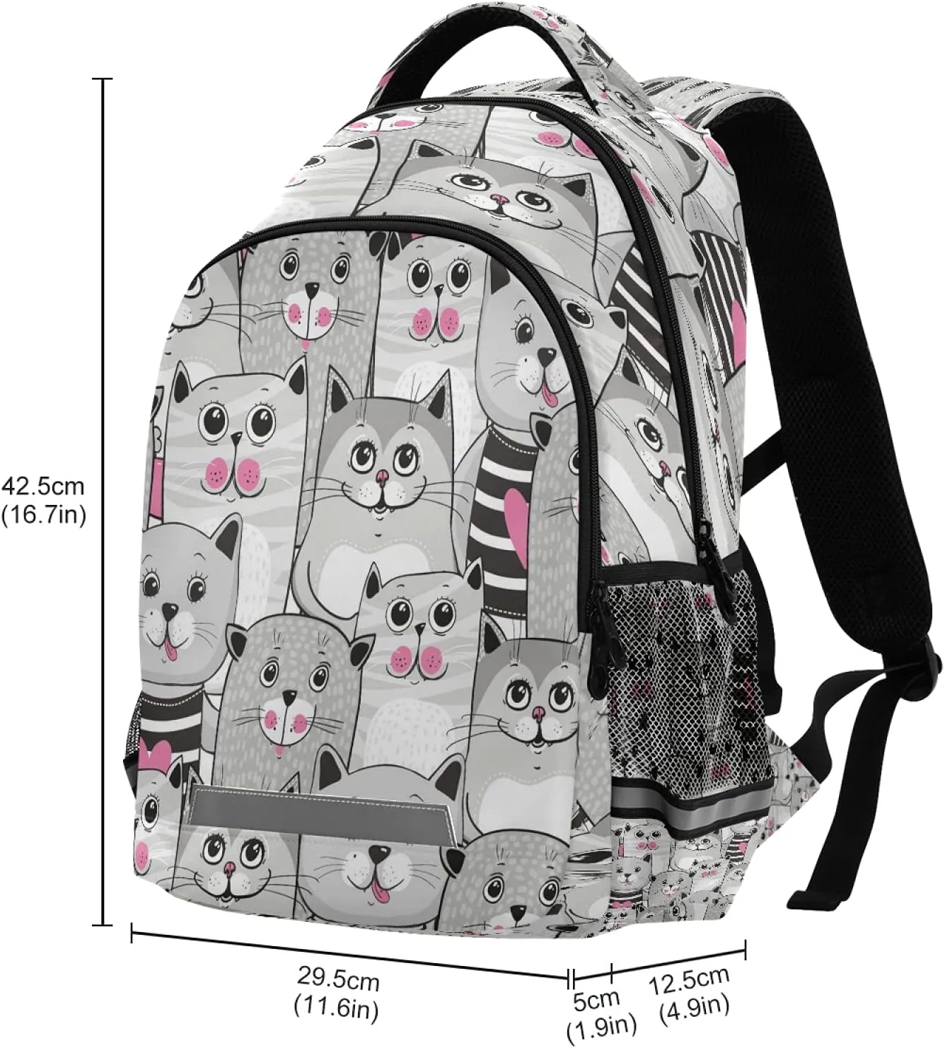 xigua Cute Cats Pattern Print Backpack Casual Daypacks Outdoor Sports Rucksack School Shoulder Bag for Boys Girls Teens
