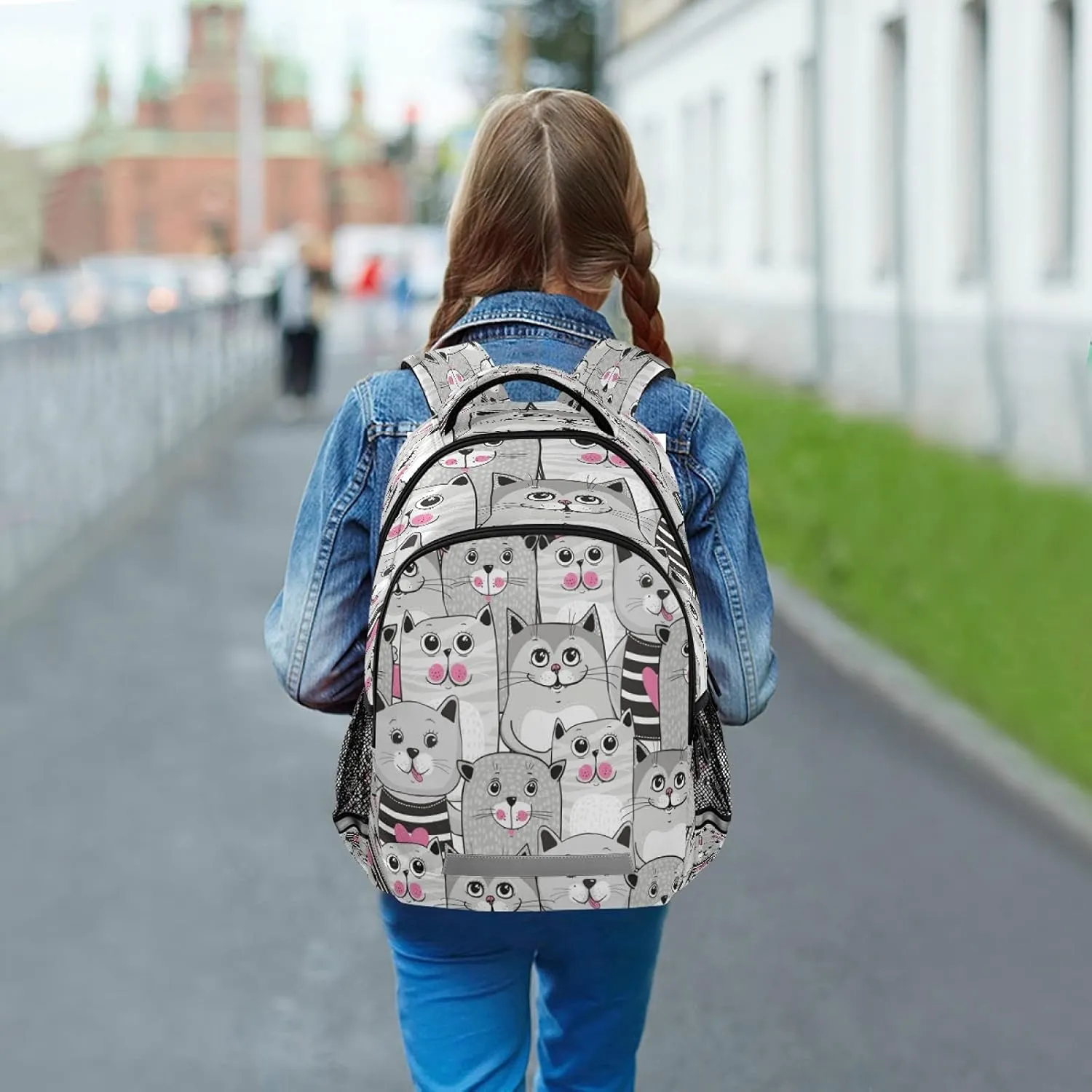 xigua Cute Cats Pattern Print Backpack Casual Daypacks Outdoor Sports Rucksack School Shoulder Bag for Boys Girls Teens