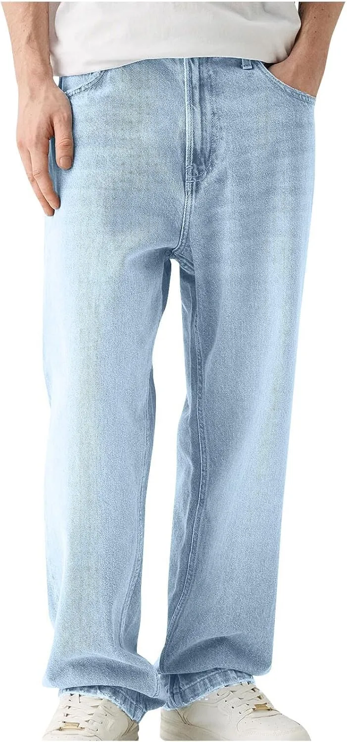 Y2k Baggy Jeans for Men Mexican Big and Tall Denim Jeans Pants Skater Wide Leg Carpenter Pants Streetwear Clothing