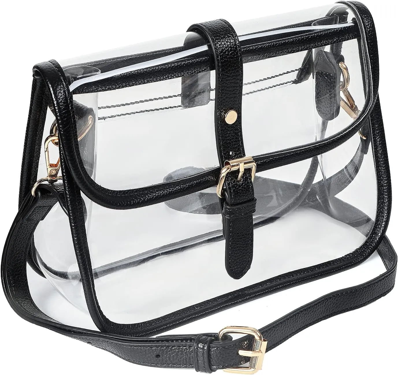 Y&R Direct Clear Saddle Crossbody Bag Gift for Women Clear Purses for Stadium Concert Gameday Magnetic Closure