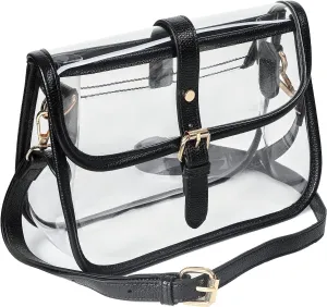 Y&R Direct Clear Saddle Crossbody Bag Gift for Women Clear Purses for Stadium Concert Gameday Magnetic Closure