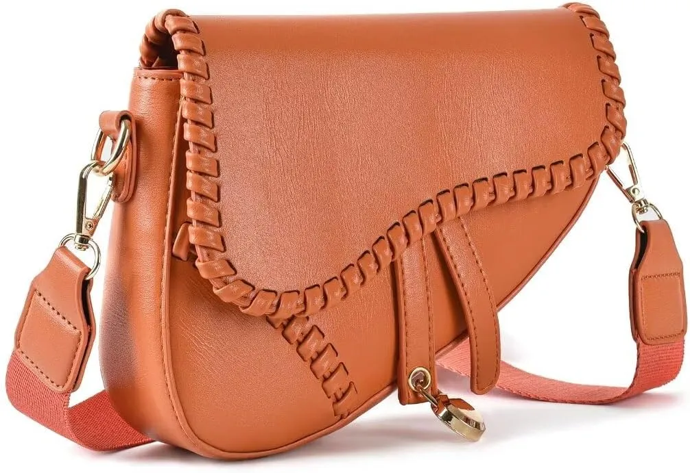 Yaopeing Saddle Shoulder Bags for Women,Trendy Saddle Purse Mini Crossbody Bag,PU Leather Clutch Purses Satchel Handbags