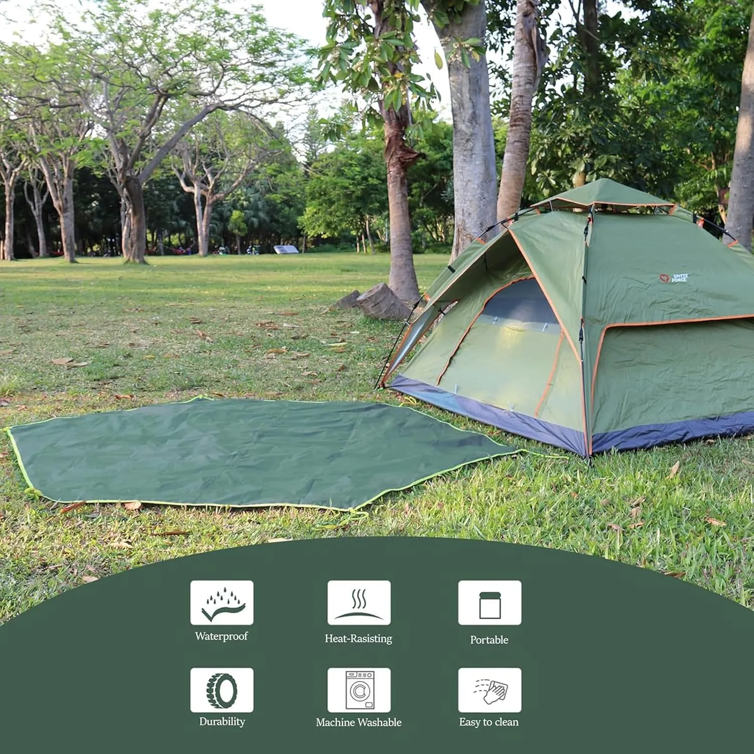 YDYJKI Waterproof Camp Tarp -Hexagonal Tent Tarp for Under Tent -Ground Sheet Mat for Camping Hiking Backpacking Outdoor Travel (XL12' X 10.7'-Grey)