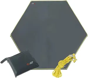 YDYJKI Waterproof Camp Tarp -Hexagonal Tent Tarp for Under Tent -Ground Sheet Mat for Camping Hiking Backpacking Outdoor Travel (XL12' X 10.7'-Grey)