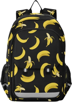 Yellow Banana Backpack School Bag Lightweight Laptop Backpack Student Travel Daypack with Reflective Stripes