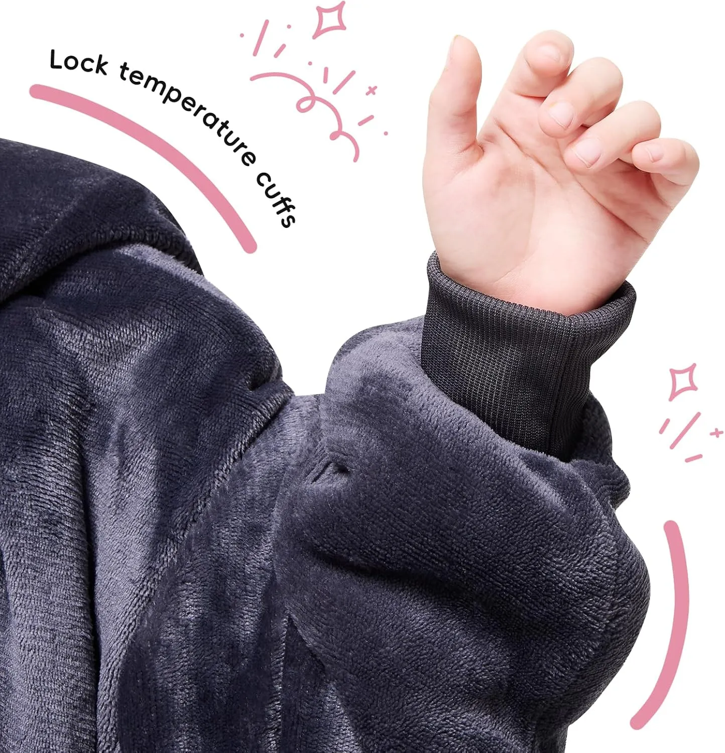 yescool Wearable Blanket Hoodie Kids, Oversized Blanket Sweatshirt with Sherpa Teen Girl Gifts for Kids, Youth, Boys, Girls, 8-15 Year Old Girl Boy Gift Warm Teen Wearable Blankets, One Size, Grey