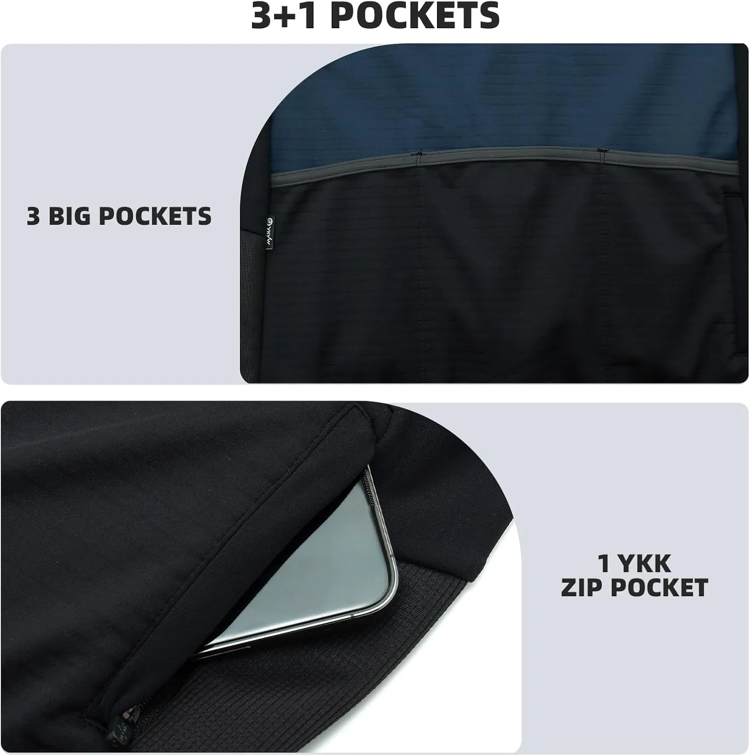 YKYWBIKE Cycling Jackets for Men Winter,Water Resistant Softshell,Windproof Bike Jacket,Cold Weather Motorcycle Jacket