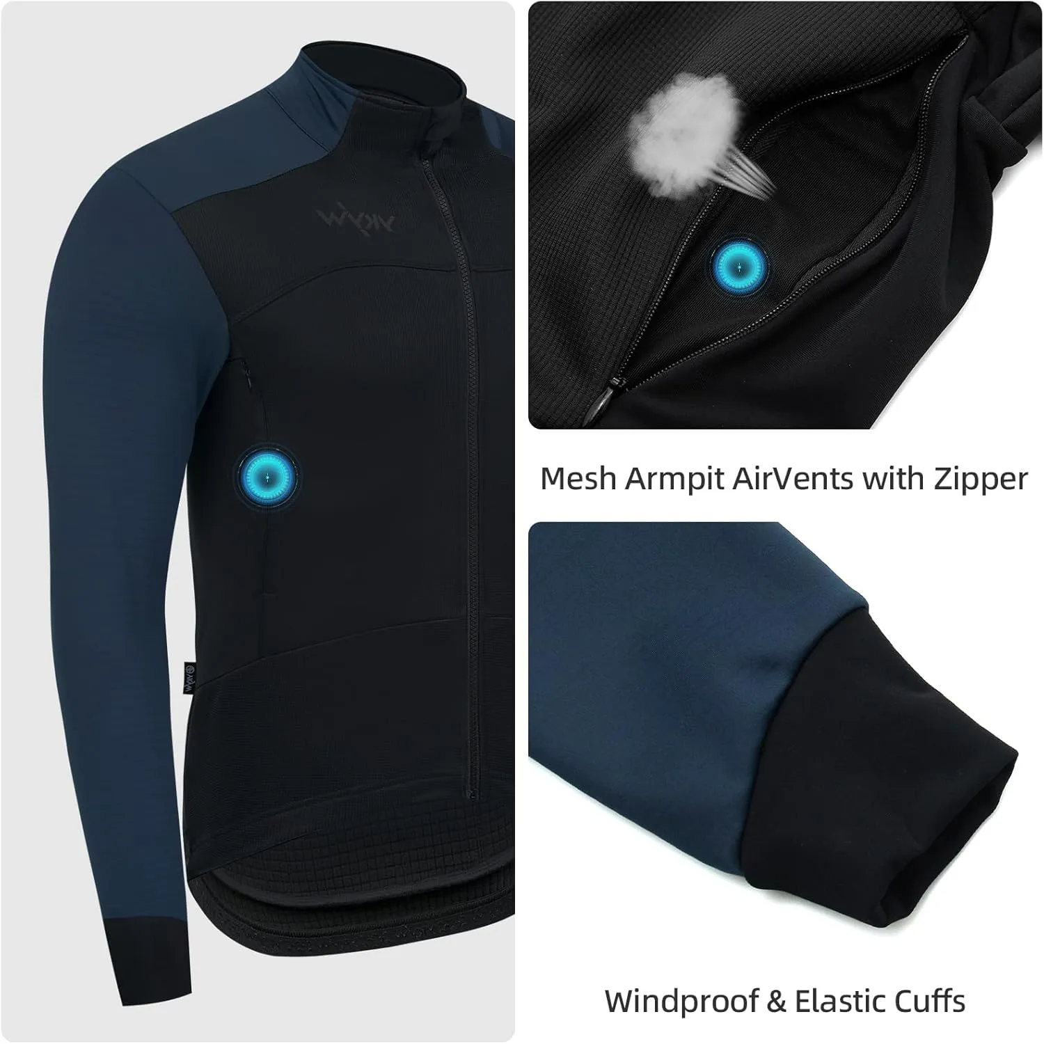 YKYWBIKE Cycling Jackets for Men Winter,Water Resistant Softshell,Windproof Bike Jacket,Cold Weather Motorcycle Jacket