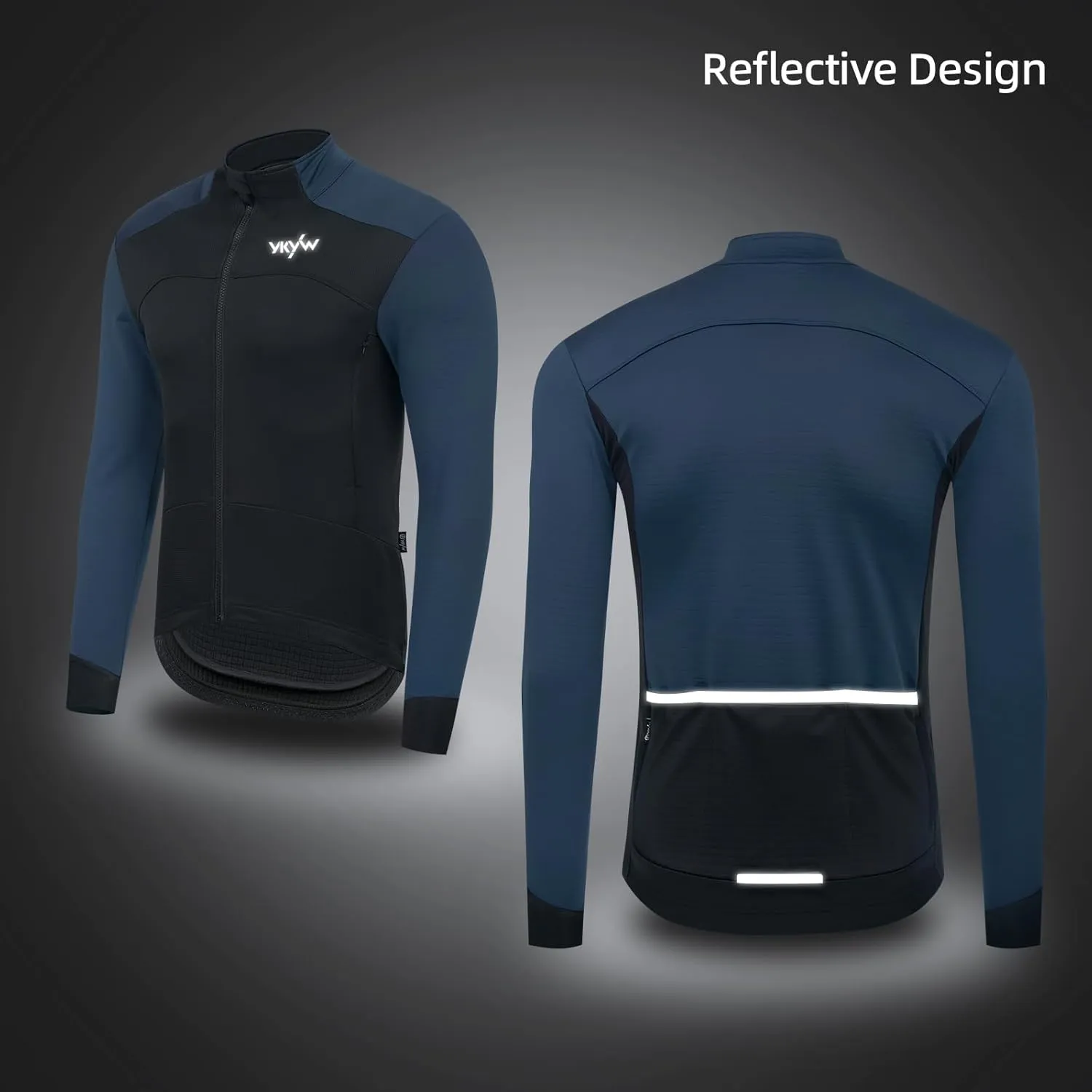 YKYWBIKE Cycling Jackets for Men Winter,Water Resistant Softshell,Windproof Bike Jacket,Cold Weather Motorcycle Jacket