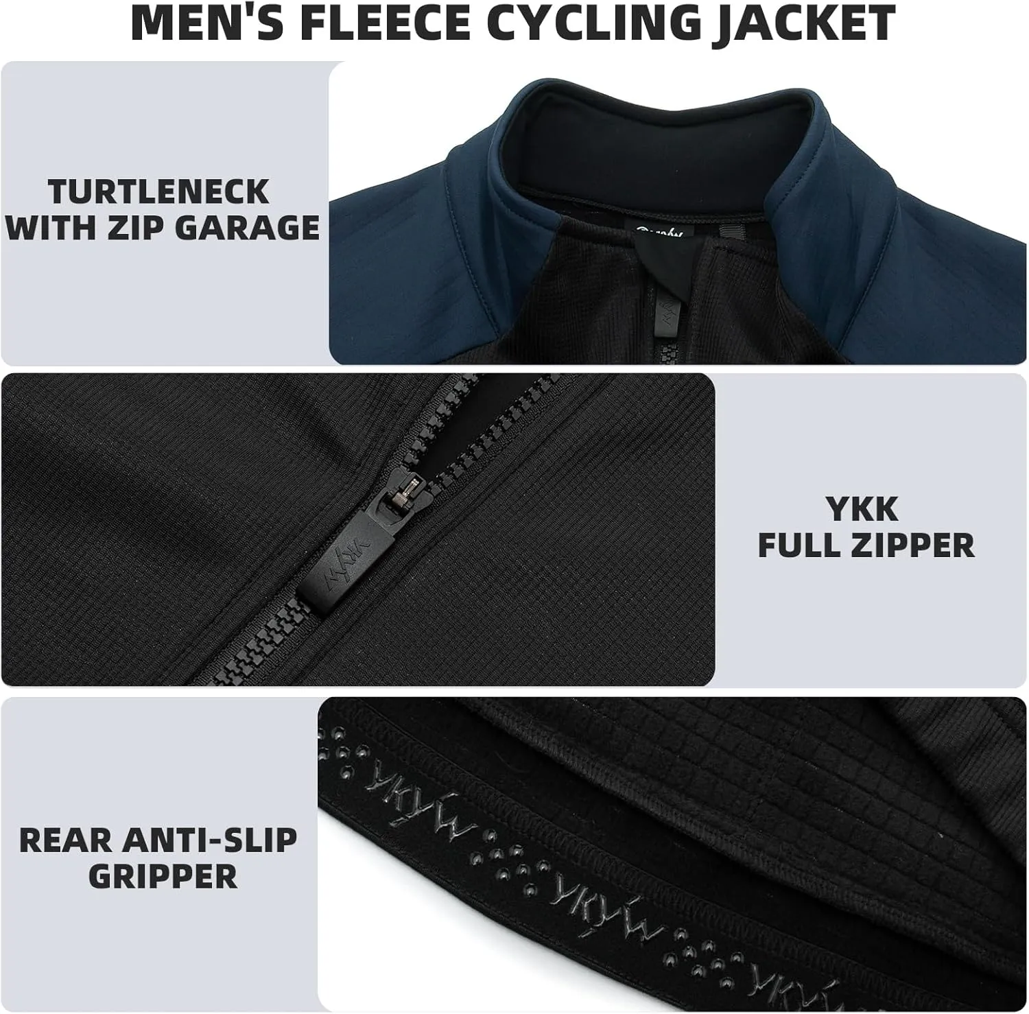 YKYWBIKE Cycling Jackets for Men Winter,Water Resistant Softshell,Windproof Bike Jacket,Cold Weather Motorcycle Jacket