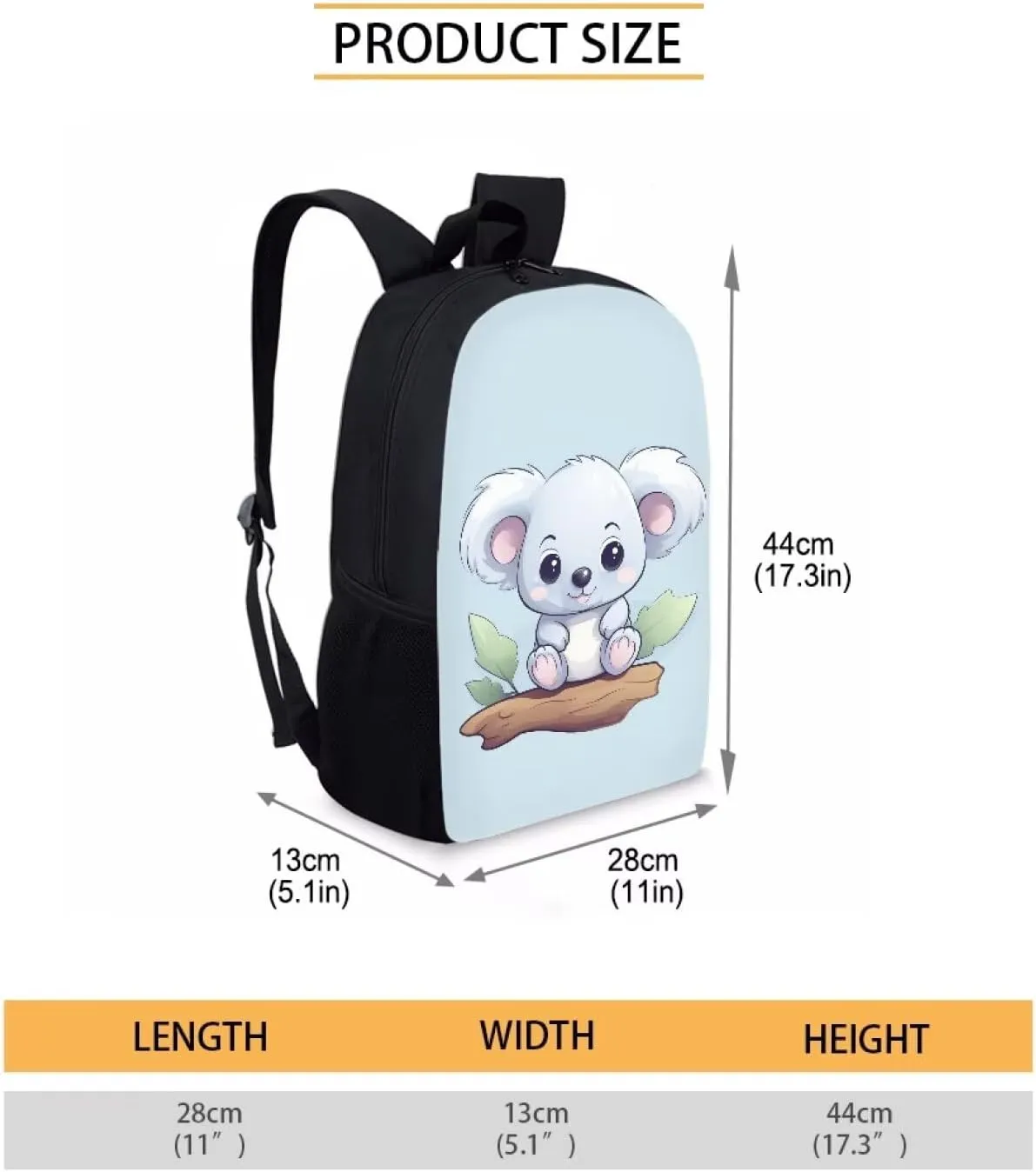 Ystardream Koala Bookbags for 5Th Grade Girls Elementary School Backpack for Girls Cute School Supplies for Teen Girls Blue Kindergarten School Bag Lightweight Shoulder Bag Students Daypacks