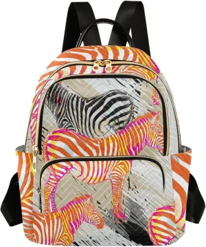 Zebra Print Trendy Backpack Purse for Women and Anti-theft Ladies Shoulder Travel Daypacks Bags(Small Pattren 1)