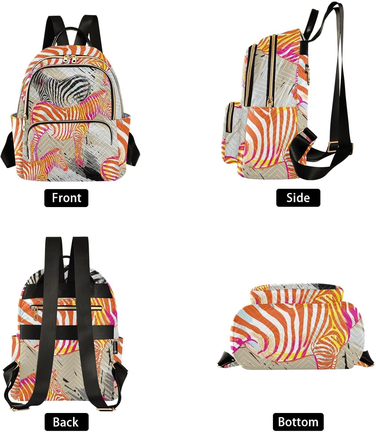 Zebra Print Trendy Backpack Purse for Women and Anti-theft Ladies Shoulder Travel Daypacks Bags(Small Pattren 1)