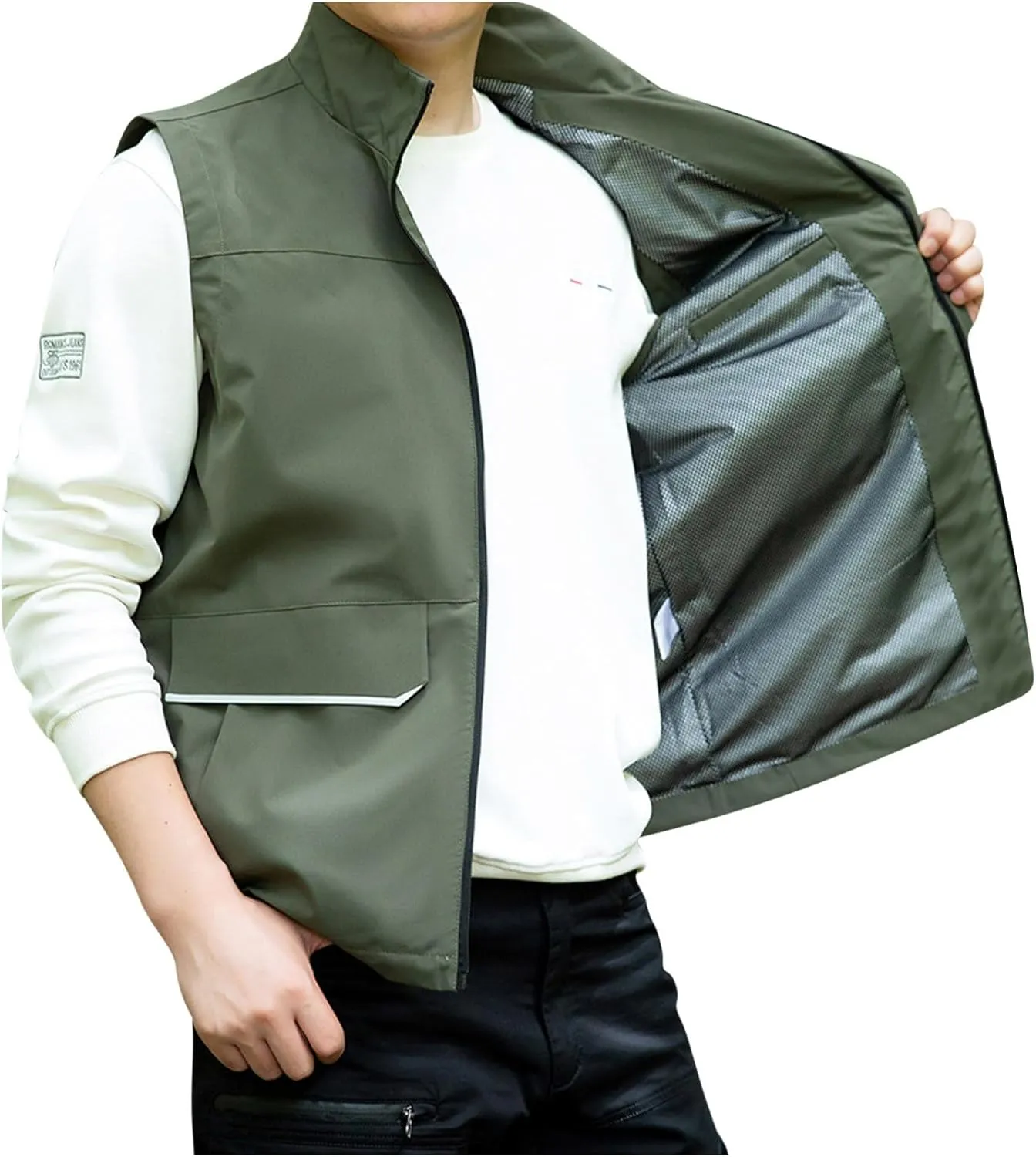 Zeiyignr Men's Golf Lightweight Photo Vest Travel Hunting Fishing Vest Sleeveless Outdoor Work Jacket with Multi Pockets