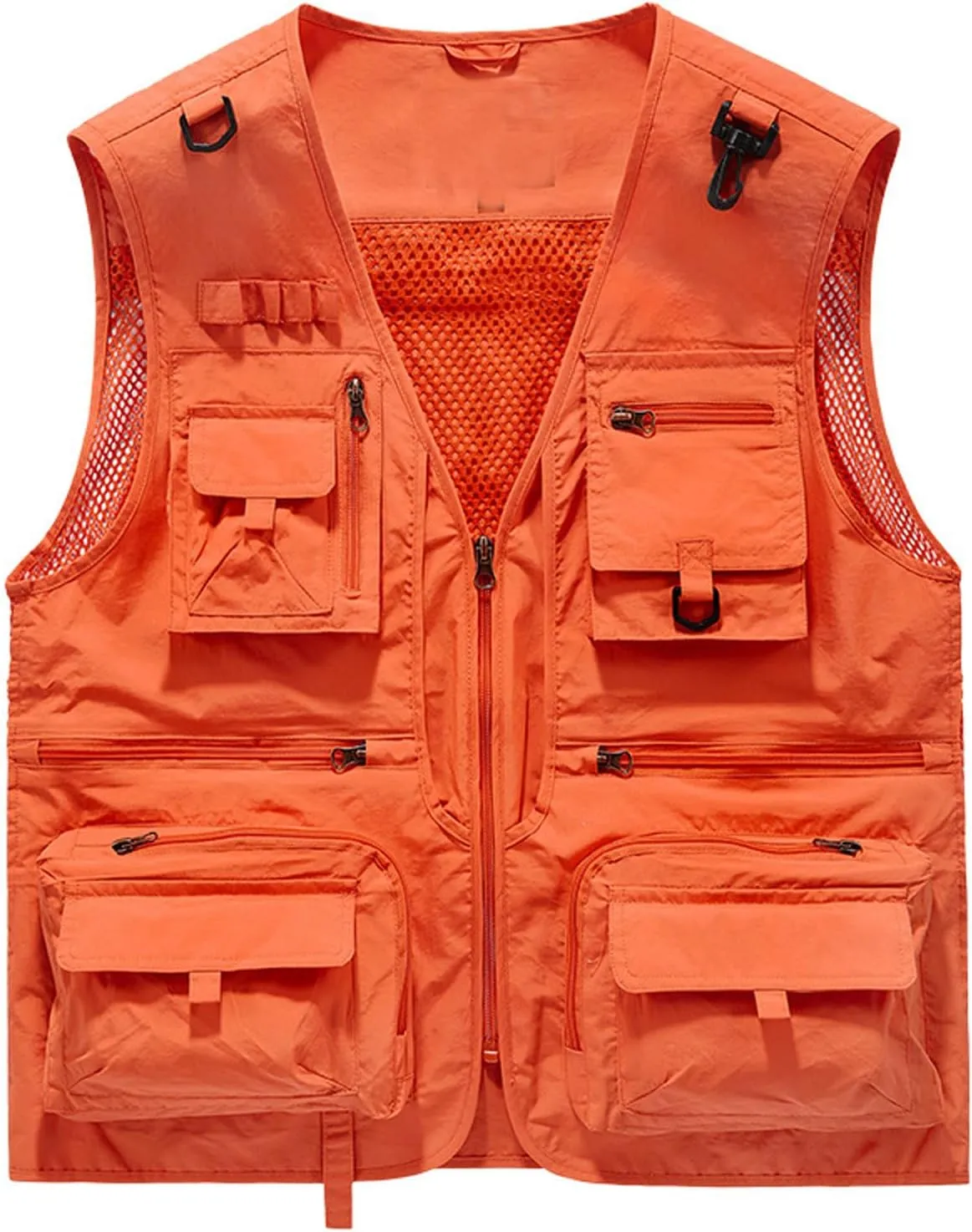 Zeiyignr Unisex Mesh Breathable Fishing Vest Multi-Pockets Photography Travel Hiking Waistcoat Jacket for Adult and Youth