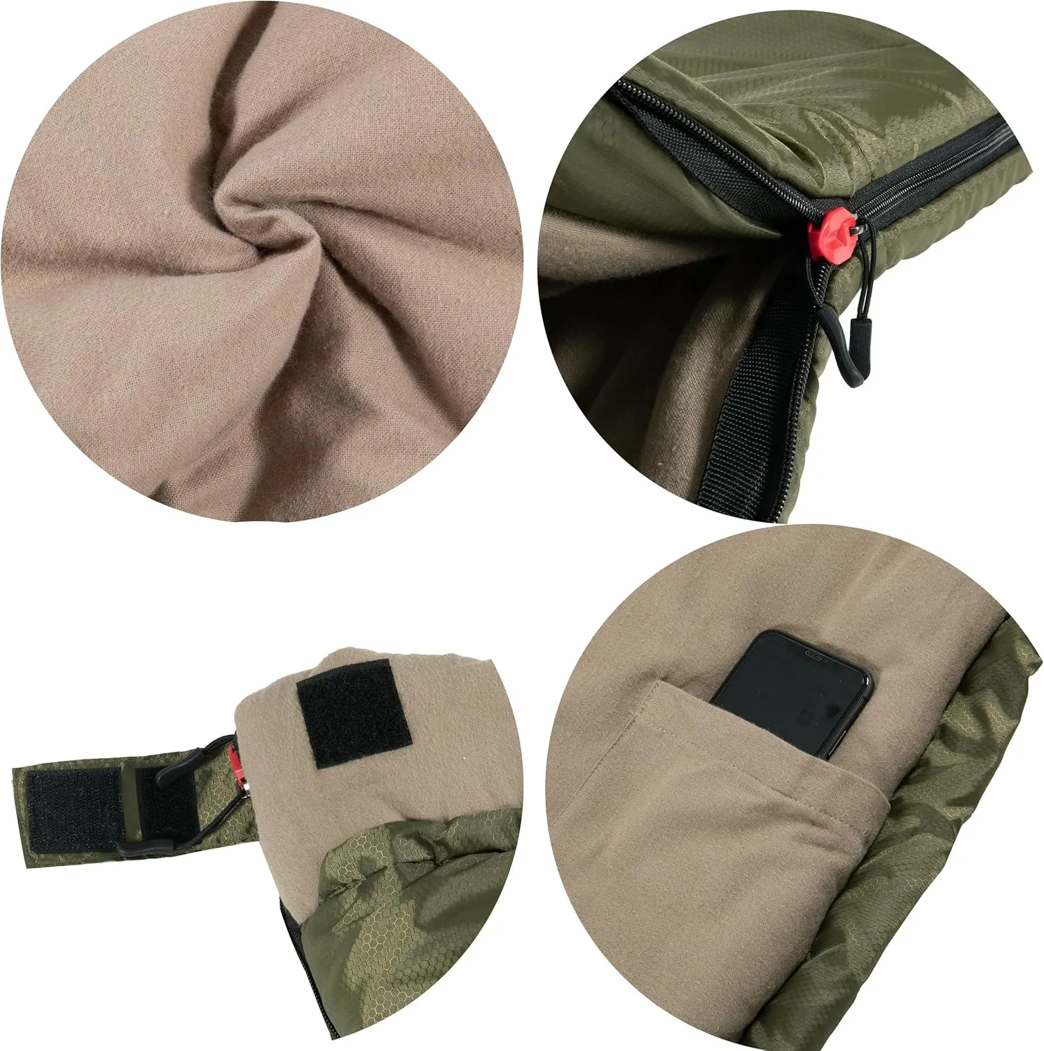 Zero Degree Sleeping Bag for Adults 100% Cotton Flannel Tall and Big