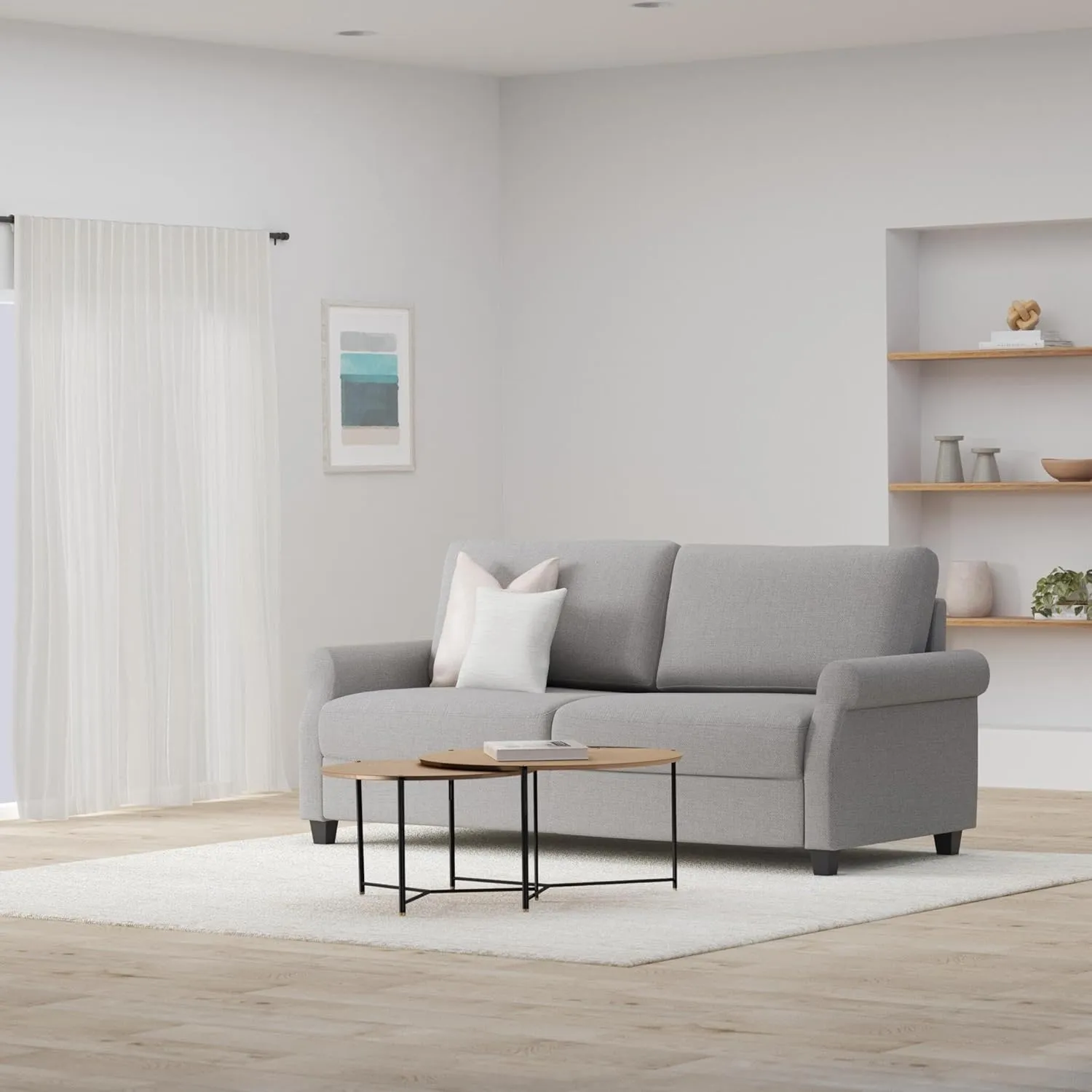 ZINUS Josh Sofa Couch, Easy, Tool-Free Assembly, Soft Grey